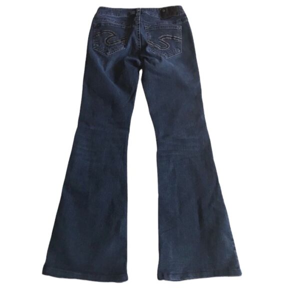 Silver Jeans Suki Mid Flare Denim Blue Jeans Fluid Sz 27 - Picture 5 of 14